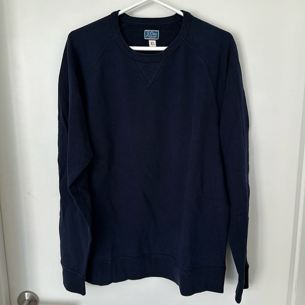J. Crew Vintage Fleece Pullover Hoodie Navy Size XL